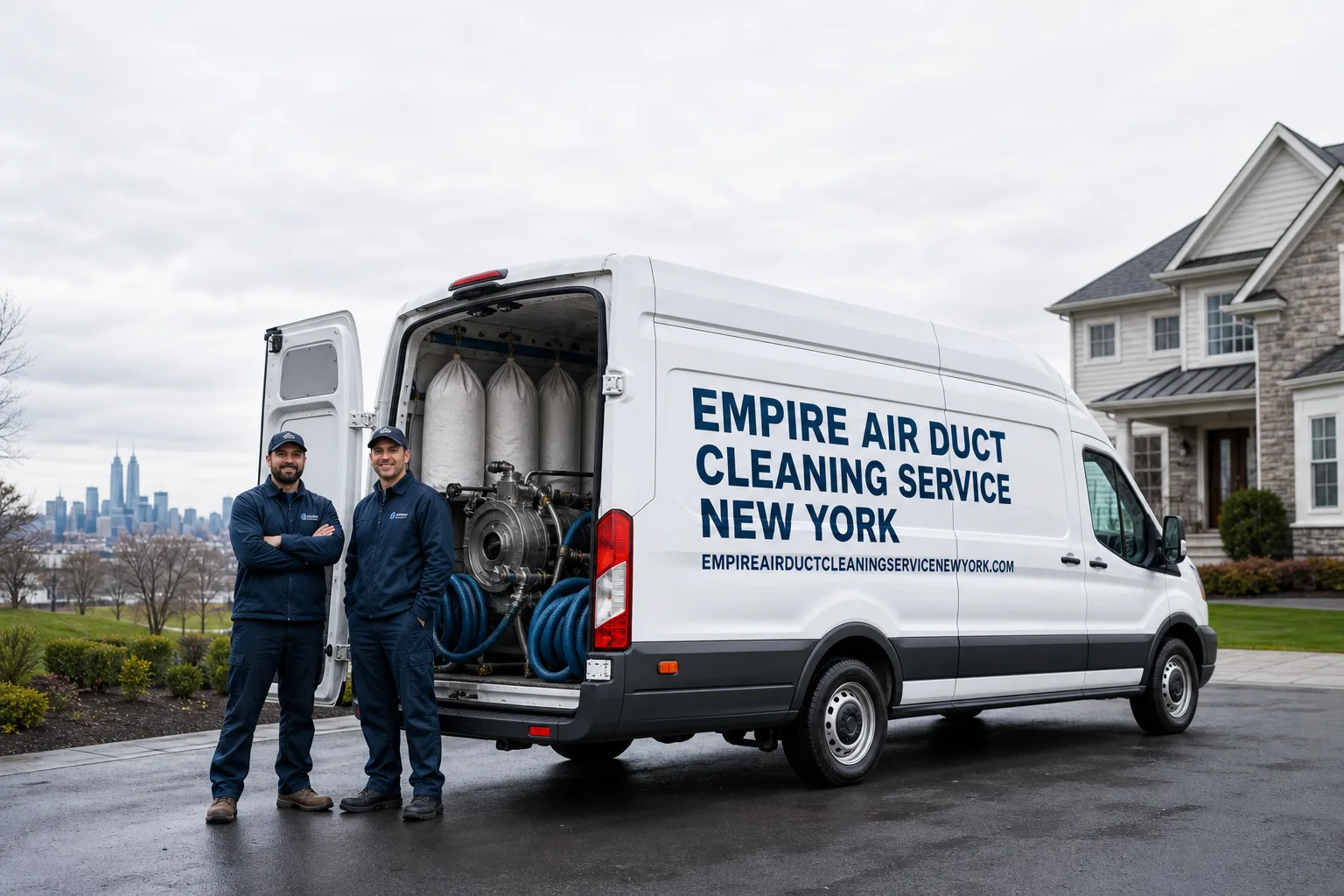 Empire Air Duct Cleaning Service New York service vehicle and crew in New York, NY
